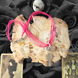 Women's Unbranded Pink Silver Key Charm Necklace One Size